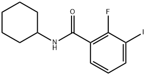 N-cyclohexyl-2-fluoro-3-iodobenzamide 化学構造式