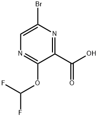 6-溴-3-(二氟甲氧基)吡嗪-2-羧酸, 2812355-07-8, 结构式