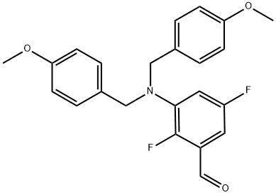 3-(Bis(4-methoxybenzyl)amino)-2,5-difluorobenzaldehyde Structure