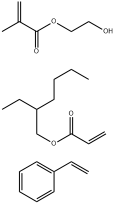 2-Propenoic acid, 2-methyl-, 2-hydroxyethyl ester, polymer with ethenylbenzene and 2-ethylhexyl 2-propenoate Struktur