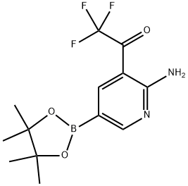 1-(2-Amino-5-(4,4,5,5-tetramethyl-1,3,2-dioxaborolan-2-yl)pyridin-3-yl)-2,2,2-trifluoroethan-1-one Structure