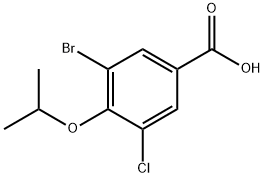 3-Bromo-5-chloro-4-isopropoxybenzoic acid 结构式