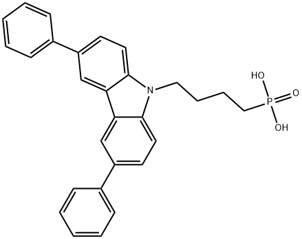[4-(3,6-二苯基- 9H-咔唑-9基) 丁基]磷酸, 2814500-04-2, 结构式