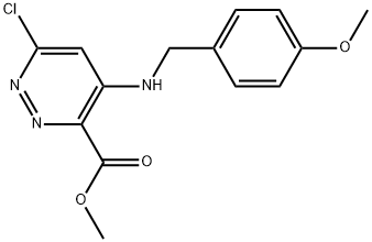 6-Chloro-4-(4-methoxy-benzylamino)-pyridazine-3-carboxylic acid methyl ester Struktur