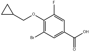 3-Bromo-4-(cyclopropylmethoxy)-5-fluorobenzoic acid,2817265-08-8,结构式