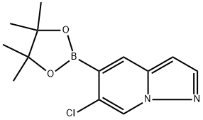 6-氯-5-(4,4,5,5-四甲基-1,3,2-二氧杂硼酸-2-基)吡唑[1,5-A]吡啶 结构式