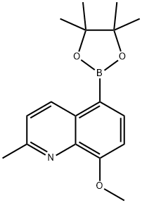 8-Methoxy-2-methyl-5-(4,4,5,5-tetramethyl-1,3,2-dioxaborolan-2-yl)quinoline Structure