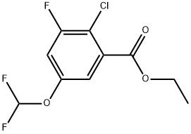 Ethyl 2-chloro-5-(difluoromethoxy)-3-fluorobenzoate Struktur