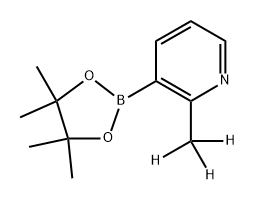 2-(methyl-d3)-3-(4,4,5,5-tetramethyl-1,3,2-dioxaborolan-2-yl)pyridine 化学構造式
