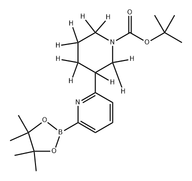 tert-butyl 3-(6-(4,4,5,5-tetramethyl-1,3,2-dioxaborolan-2-yl)pyridin-2-yl)piperidine-1-carboxylate-2,2,3,4,4,5,5,6,6-d9 Struktur