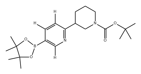 tert-butyl 3-(5-(4,4,5,5-tetramethyl-1,3,2-dioxaborolan-2-yl)pyridin-2-yl-3,4,6-d3)piperidine-1-carboxylate Struktur
