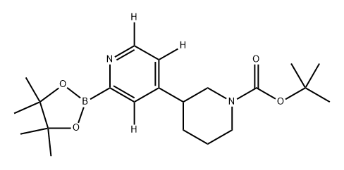 tert-butyl 3-(2-(4,4,5,5-tetramethyl-1,3,2-dioxaborolan-2-yl)pyridin-4-yl-3,5,6-d3)piperidine-1-carboxylate Struktur
