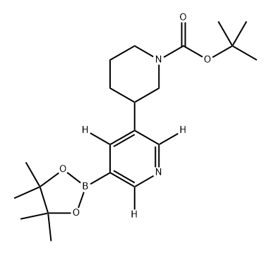 tert-butyl 3-(5-(4,4,5,5-tetramethyl-1,3,2-dioxaborolan-2-yl)pyridin-3-yl-2,4,6-d3)piperidine-1-carboxylate Struktur