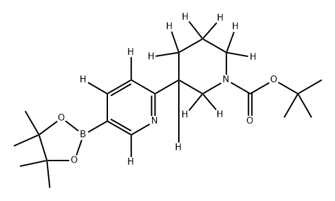 tert-butyl 3-(5-(4,4,5,5-tetramethyl-1,3,2-dioxaborolan-2-yl)pyridin-2-yl-3,4,6-d3)piperidine-1-carboxylate-2,2,3,4,4,5,5,6,6-d9 Structure