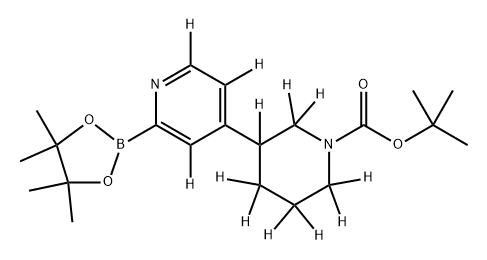 tert-butyl 3-(2-(4,4,5,5-tetramethyl-1,3,2-dioxaborolan-2-yl)pyridin-4-yl-3,5,6-d3)piperidine-1-carboxylate-2,2,3,4,4,5,5,6,6-d9 Struktur