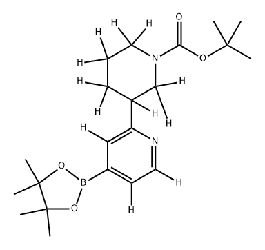 tert-butyl 3-(4-(4,4,5,5-tetramethyl-1,3,2-dioxaborolan-2-yl)pyridin-2-yl-3,5,6-d3)piperidine-1-carboxylate-2,2,3,4,4,5,5,6,6-d9 化学構造式