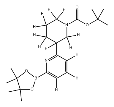 tert-butyl 3-(6-(4,4,5,5-tetramethyl-1,3,2-dioxaborolan-2-yl)pyridin-2-yl-3,4,5-d3)piperidine-1-carboxylate-2,2,3,4,4,5,5,6,6-d9 Structure