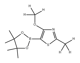 4-(methoxy-d3)-2-(methyl-d3)-5-(4,4,5,5-tetramethyl-1,3,2-dioxaborolan-2-yl)thiazole 化学構造式