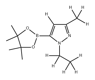 1-(ethyl-d5)-3-(methyl-d3)-5-(4,4,5,5-tetramethyl-1,3,2-dioxaborolan-2-yl)-1H-pyrazole-4-d,2819703-67-6,结构式