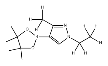 1-(ethyl-d5)-3-(methyl-d3)-4-(4,4,5,5-tetramethyl-1,3,2-dioxaborolan-2-yl)-1H-pyrazole 化学構造式