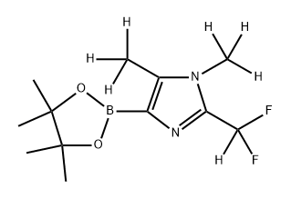 2-(difluoromethyl-d)-1,5-bis(methyl-d3)-4-(4,4,5,5-tetramethyl-1,3,2-dioxaborolan-2-yl)-1H-imidazole 化学構造式