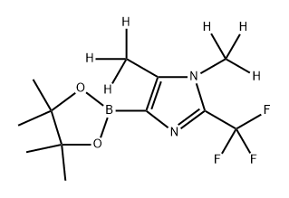1,5-bis(methyl-d3)-4-(4,4,5,5-tetramethyl-1,3,2-dioxaborolan-2-yl)-2-(trifluoromethyl)-1H-imidazole 化学構造式