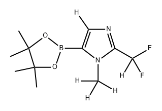 2-(difluoromethyl-d)-1-(methyl-d3)-5-(4,4,5,5-tetramethyl-1,3,2-dioxaborolan-2-yl)-1H-imidazole-4-d 化学構造式