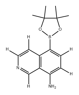 5-(4,4,5,5-tetramethyl-1,3,2-dioxaborolan-2-yl)isoquinolin-1,3,4,6,7-d5-8-amine 结构式