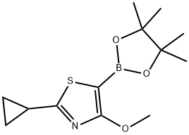 2-cyclopropyl-4-methoxy-5-(4,4,5,5-tetramethyl-1,3,2-dioxaborolan-2-yl)thiazole Structure