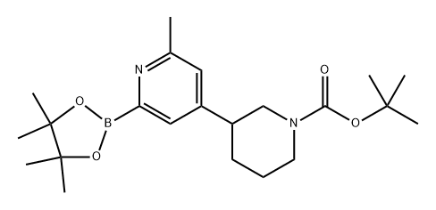 tert-butyl 3-(2-methyl-6-(4,4,5,5-tetramethyl-1,3,2-dioxaborolan-2-yl)pyridin-4-yl)piperidine-1-carboxylate 化学構造式