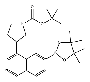 tert-butyl 3-(6-(4,4,5,5-tetramethyl-1,3,2-dioxaborolan-2-yl)isoquinolin-4-yl)pyrrolidine-1-carboxylate 结构式