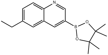 6-ethyl-3-(4,4,5,5-tetramethyl-1,3,2-dioxaborolan-2-yl)quinoline 结构式