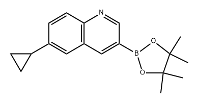 6-cyclopropyl-3-(4,4,5,5-tetramethyl-1,3,2-dioxaborolan-2-yl)quinoline 化学構造式