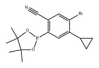 5-bromo-4-cyclopropyl-2-(4,4,5,5-tetramethyl-1,3,2-dioxaborolan-2-yl)benzonitrile Structure