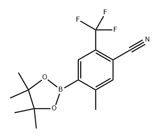 5-甲基-4-(4,4,5,5-四甲基-1,3,2-二氧硼杂环戊烷-2-基)-2-(三氟甲基)苄腈 结构式