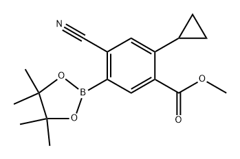 methyl 4-cyano-2-cyclopropyl-5-(4,4,5,5-tetramethyl-1,3,2-dioxaborolan-2-yl)benzoate 结构式