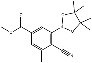 methyl 4-cyano-3-methyl-5-(4,4,5,5-tetramethyl-1,3,2-dioxaborolan-2-yl)benzoate,2819707-83-8,结构式