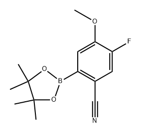 5-氟-4-甲氧基-2-(4,4,5,5-四甲基-1,3,2-二氧硼杂环戊烷-2-基)苄腈 结构式