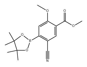 methyl 5-cyano-2-methoxy-4-(4,4,5,5-tetramethyl-1,3,2-dioxaborolan-2-yl)benzoate 化学構造式