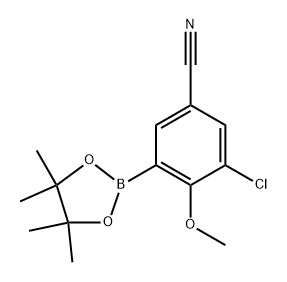 3-chloro-4-methoxy-5-(4,4,5,5-tetramethyl-1,3,2-dioxaborolan-2-yl)benzonitrile 结构式