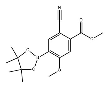 methyl 2-cyano-5-methoxy-4-(4,4,5,5-tetramethyl-1,3,2-dioxaborolan-2-yl)benzoate Structure