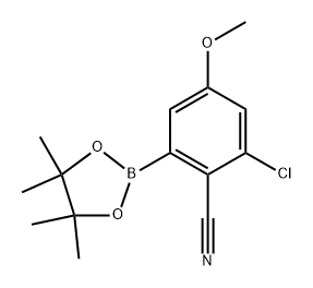 2-chloro-4-methoxy-6-(4,4,5,5-tetramethyl-1,3,2-dioxaborolan-2-yl)benzonitrile Structure