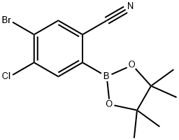 5-bromo-4-chloro-2-(4,4,5,5-tetramethyl-1,3,2-dioxaborolan-2-yl)benzonitrile,2819708-26-2,结构式