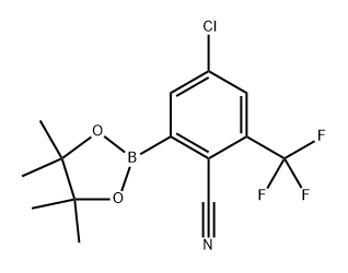 4-chloro-2-(4,4,5,5-tetramethyl-1,3,2-dioxaborolan-2-yl)-6-(trifluoromethyl)benzonitrile,2819708-31-9,结构式