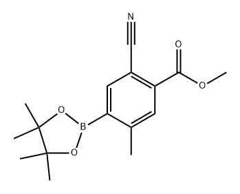 methyl 2-cyano-5-methyl-4-(4,4,5,5-tetramethyl-1,3,2-dioxaborolan-2-yl)benzoate 结构式