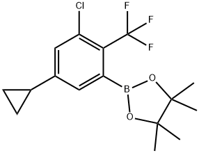 2-(3-chloro-5-cyclopropyl-2-(trifluoromethyl)phenyl)-4,4,5,5-tetramethyl-1,3,2-dioxaborolane 化学構造式