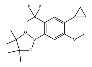 2-(4-cyclopropyl-5-methoxy-2-(trifluoromethyl)phenyl)-4,4,5,5-tetramethyl-1,3,2-dioxaborolane Struktur