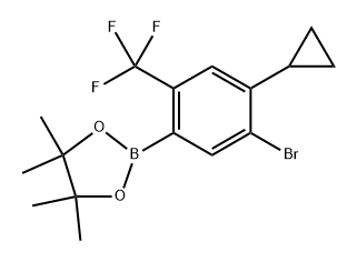 2-(5-bromo-4-cyclopropyl-2-(trifluoromethyl)phenyl)-4,4,5,5-tetramethyl-1,3,2-dioxaborolane Struktur