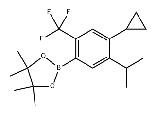 2-(4-cyclopropyl-5-isopropyl-2-(trifluoromethyl)phenyl)-4,4,5,5-tetramethyl-1,3,2-dioxaborolane Structure