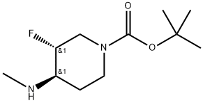 叔丁基(3R,4R)-3-氟-4-(甲胺基)哌啶-1-羧酸盐, 2820190-98-3, 结构式